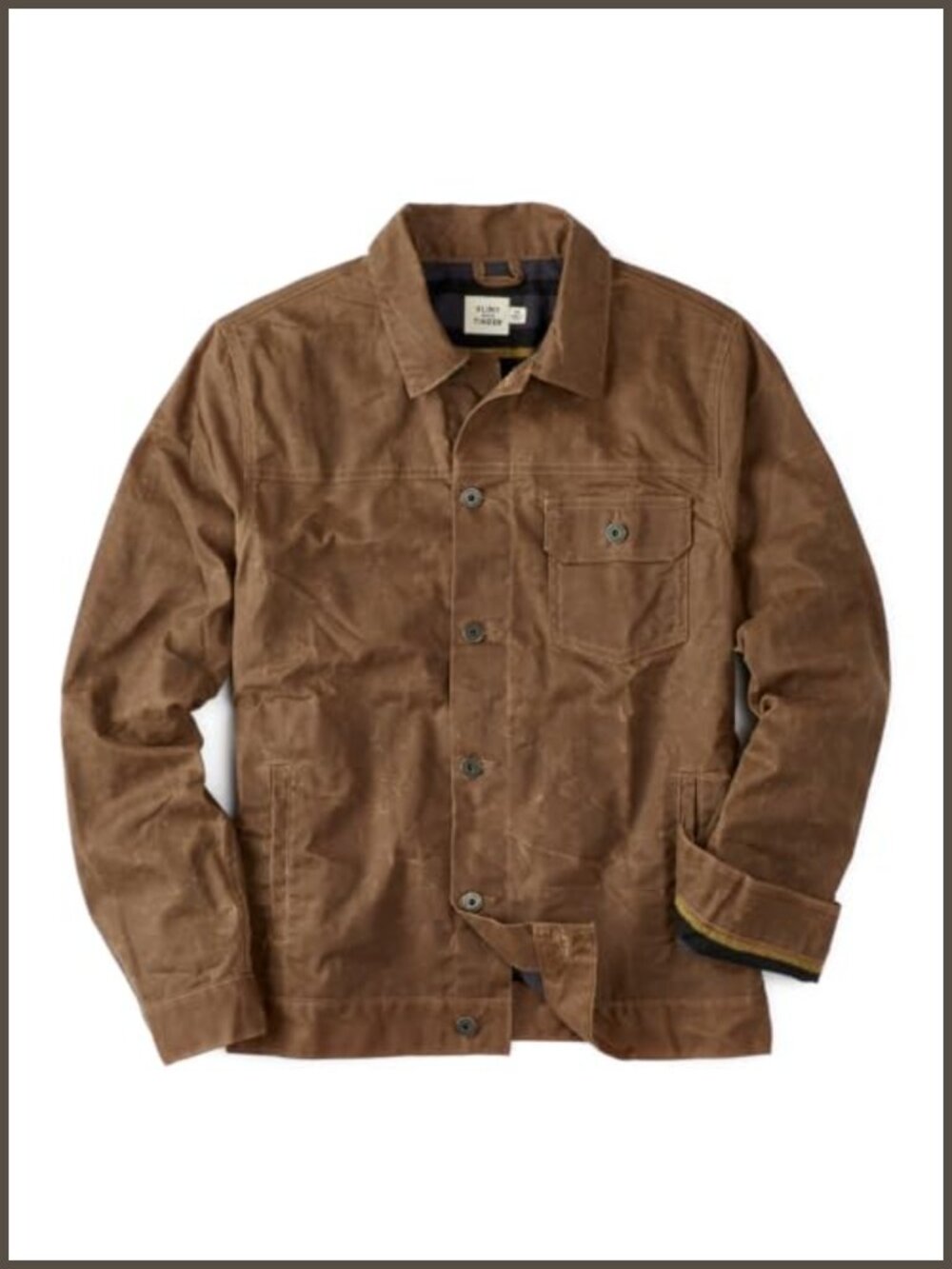 Waxed Canvas Flannel-Lined Trucker Jacket Work Outerwear